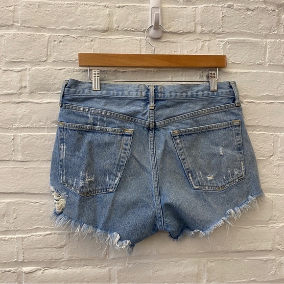 AGOLDE || Parker Vintage Cut Off Short in Swapmeet Distressed Denim Blue 29 - Picture 3 of 7